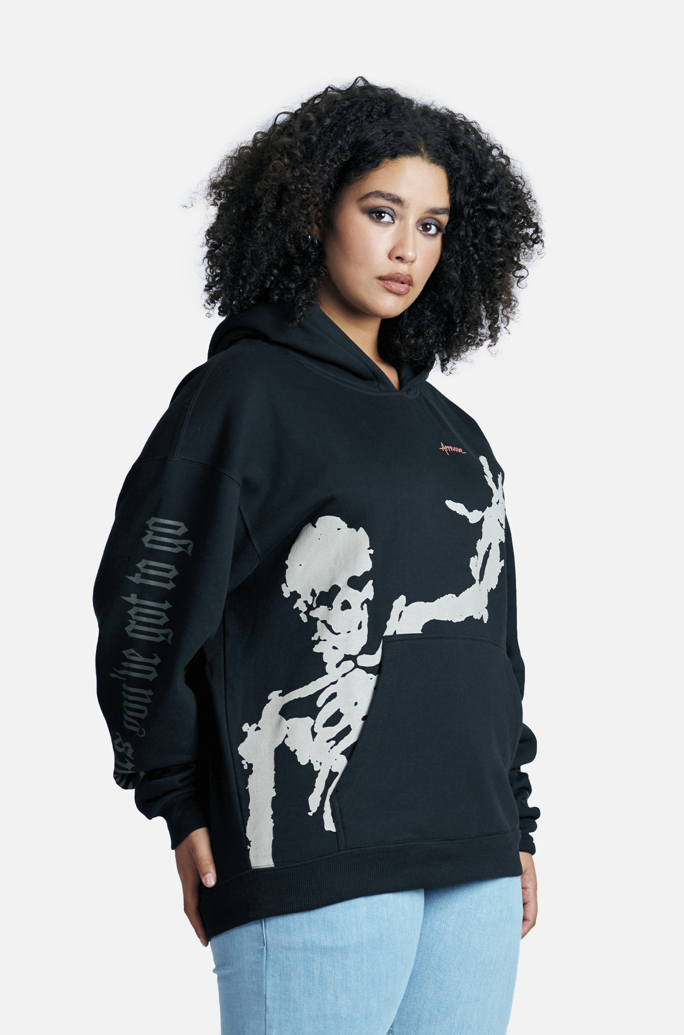 Moletom Oversized Approve Skull And Bones Ii Big Preto