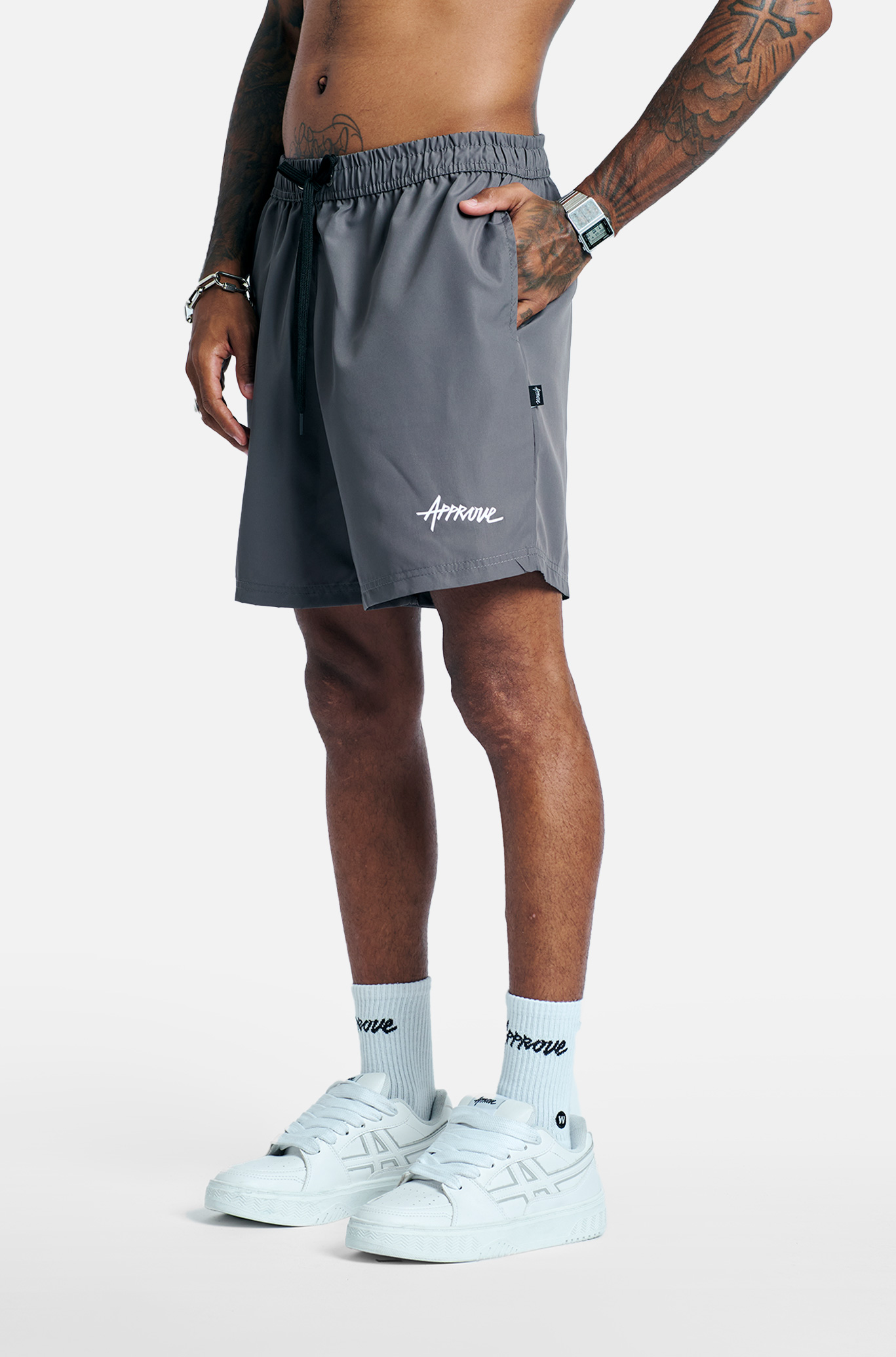 Shorts 7Inches Approve Detached Cinza Chumbo