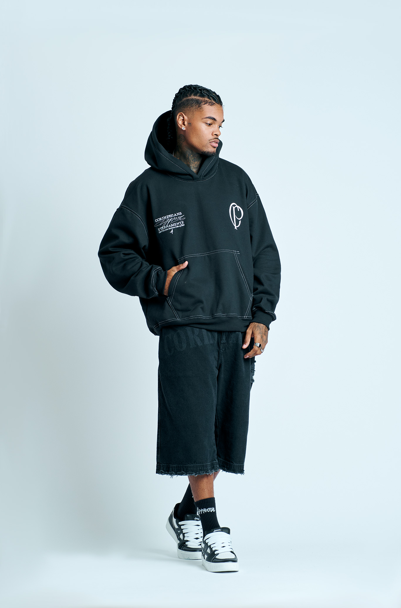 Moletom Oversized Approve X Corinthians II Preto
