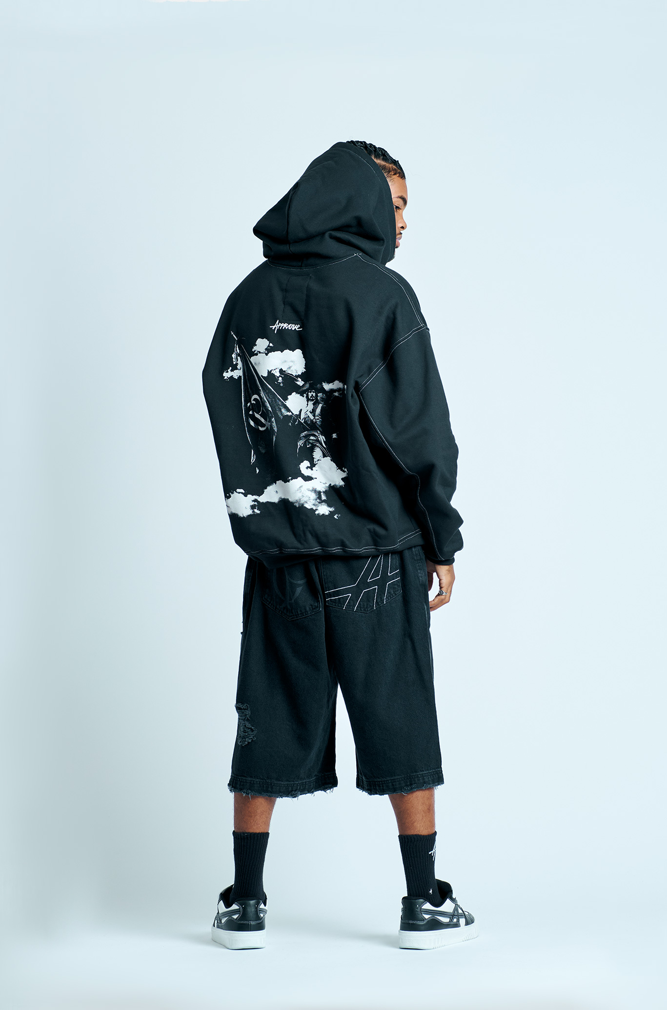 [ALEXANDROS] もろもろ Moletom Oversized Approve X Corinthians II Preto