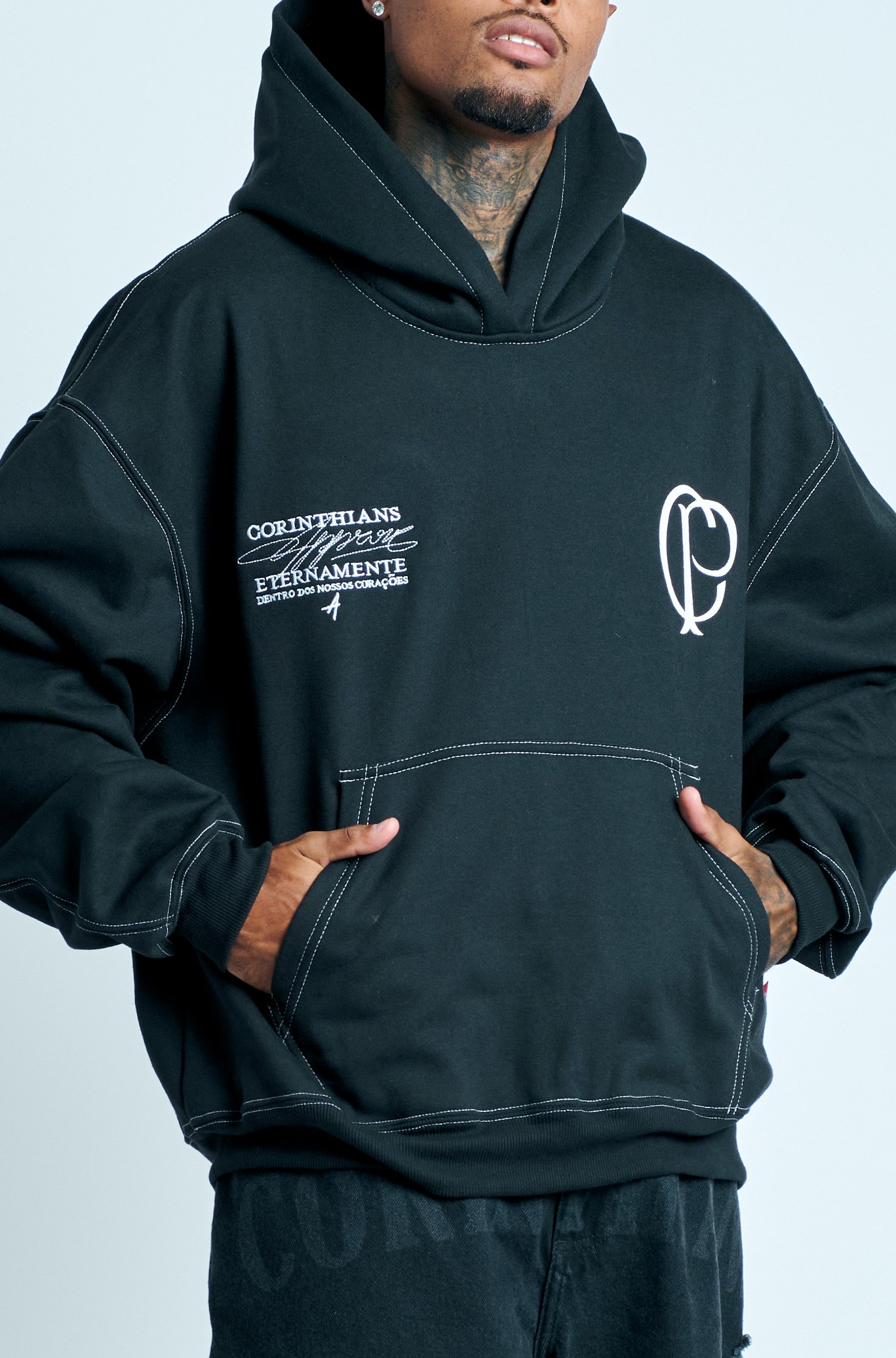 Moletom Oversized Approve X Corinthians II Preto